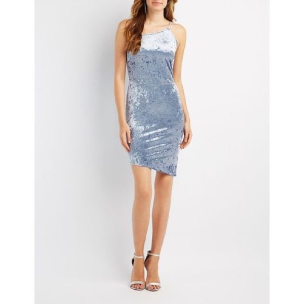 NWT Charlotte Russe velvet one shoulder dress